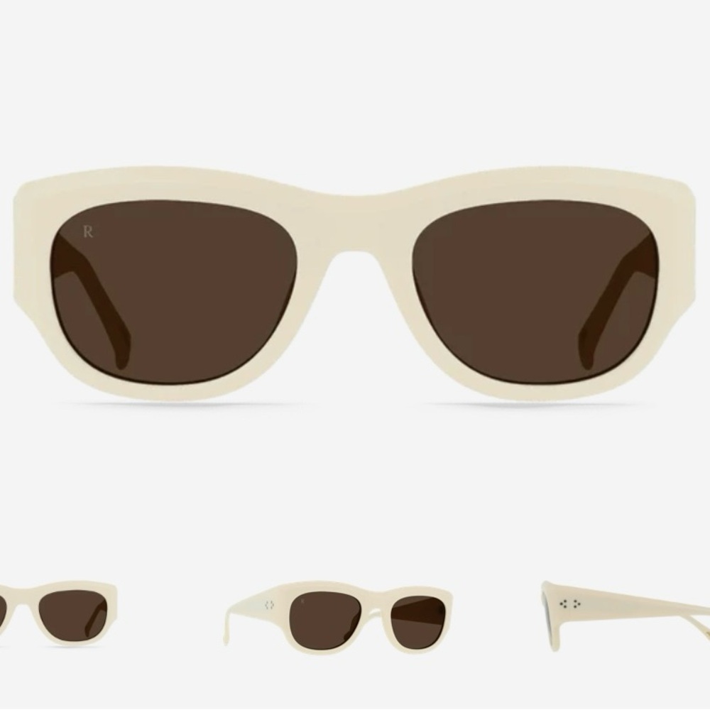 RAEN Cream and Brown Retro-Inspired Sunglasses